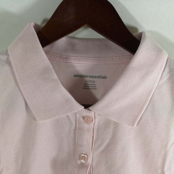 NWT Women's Amazon Essentials Polo Shirt-Sleeve, Light Pink, Size Small - Picture 2 of 4
